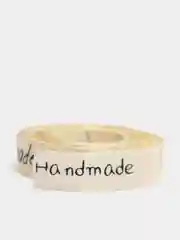 Лента атласная "Hand made", молочная, ширина 9 мм