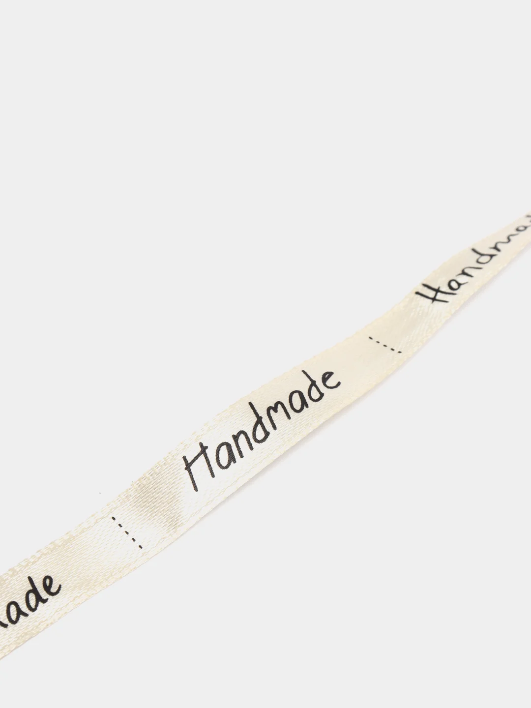 Лента атласная "Hand made", молочная, ширина 9 мм