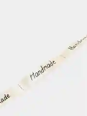 Лента атласная "Hand made", молочная, ширина 9 мм