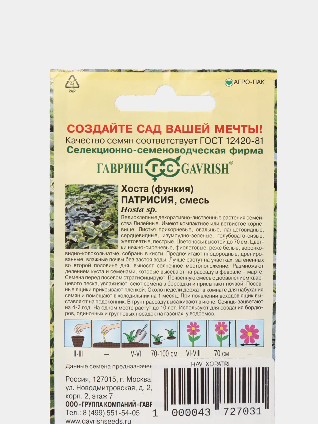 Семена Хоста "Патрисия", Гавриш