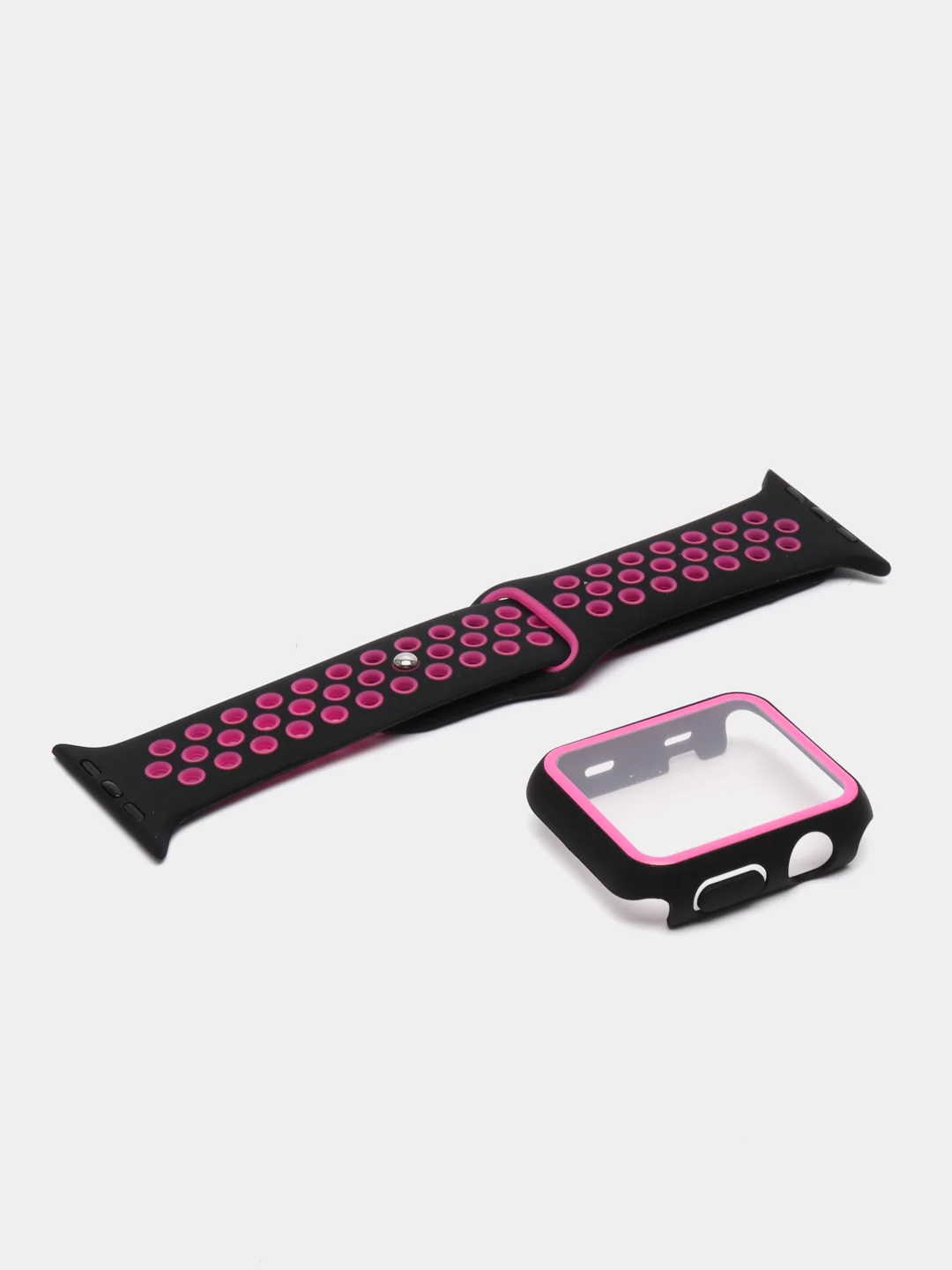 Фуксия ремешок, бампер и стекло Apple Watch Classic 38 40 42 44 mm Series 1, 2, 3, 4, 5, 6, SE