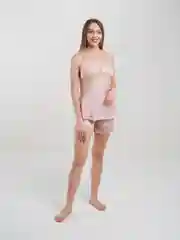 Молочный пижама женская: майка и шорты