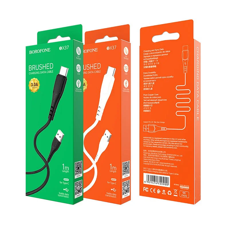 USB-кабель BOROFONE BX37 для зарядки и передачи данных, Lightning/Type-C/Micro, 1 м
