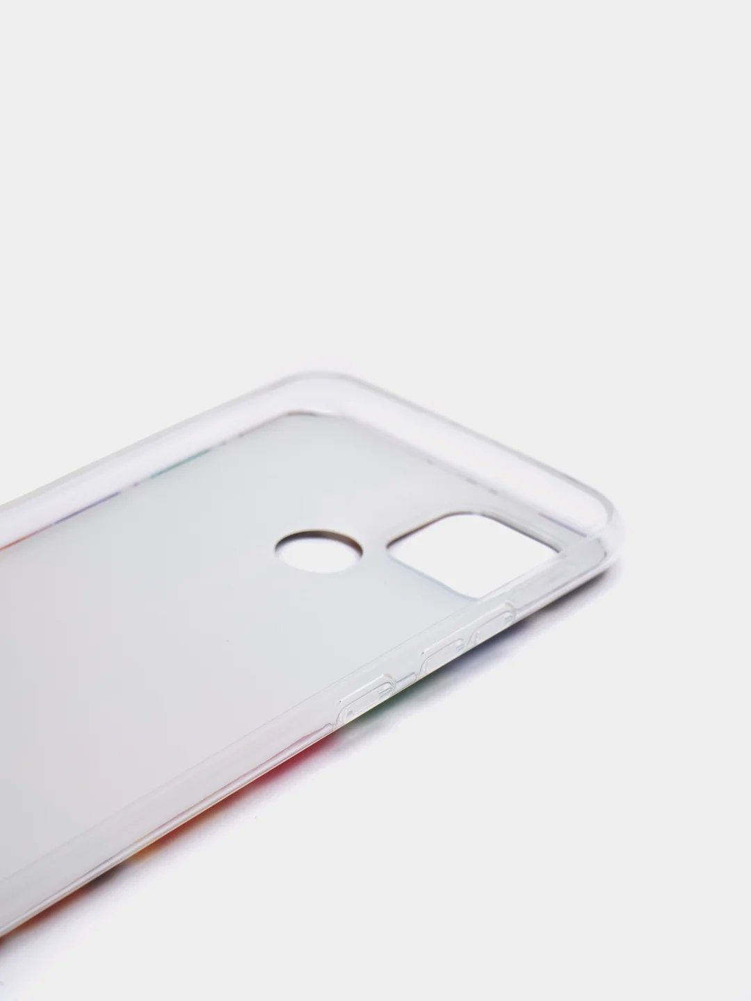 Бирюзовый силиконовый чехол на Oppo Realme C21/Реалми С21 прозрачный, с рисунком, защита камеры