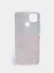 Бирюзовый силиконовый чехол на Oppo Realme C21/Реалми С21 прозрачный, с рисунком, защита камеры