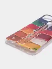 Бирюзовый силиконовый чехол на Oppo Realme C21/Реалми С21 прозрачный, с рисунком, защита камеры