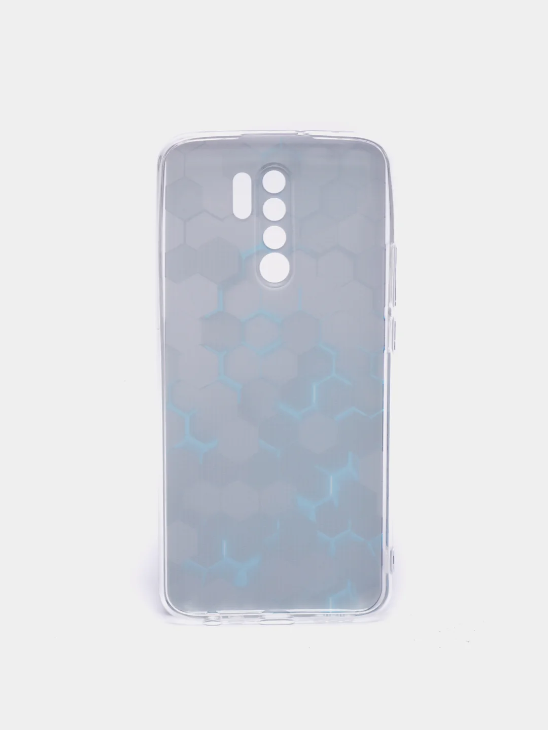 Бирюзовый силиконовый чехол на Xiaomi Redmi 9 / Сяоми Редми 9 прозрачный, с рисунком, защита камеры
