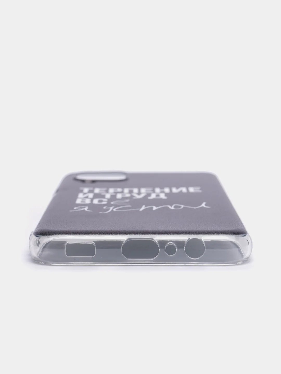 Тёмно-коричневый чехол на Samsung Galaxy A12/M12 / Самсунг А12/М12 прозрачный, с рисунком, защита камеры