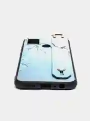 Голубой силиконовый чехол Honor 9A, с кольцом и ремешком