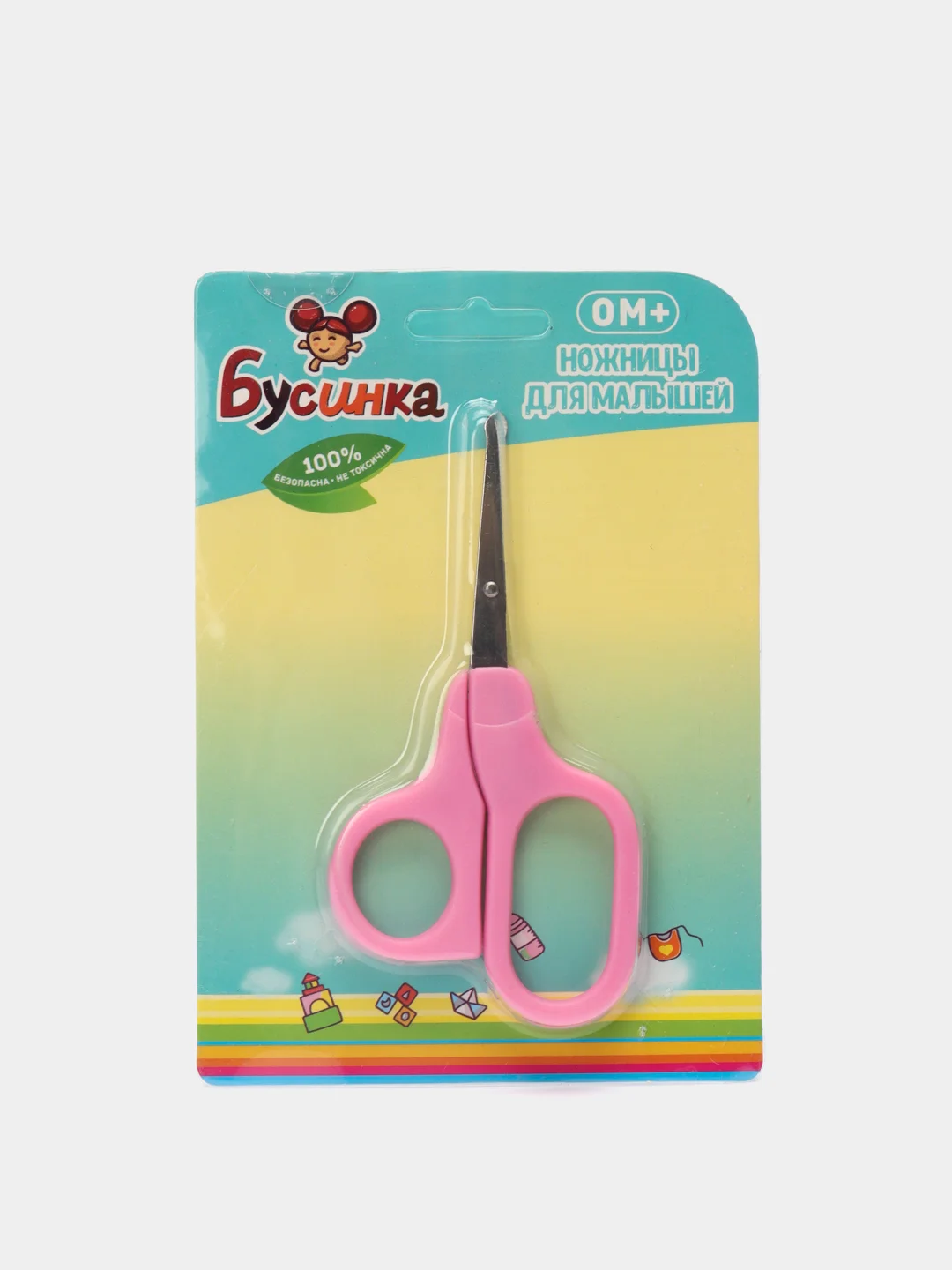 Розовый ножницы детские 0М+ "Бусинка",арт 1002