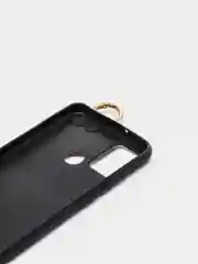 Бежевый меланж силиконовый чехол Honor 9A, с кольцом и ремешком
