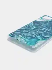 Тёмно-бирюзовый чехол на Samsung Galaxy A12/M12 / Самсунг А12/М12 прозрачный, с рисунком, защита камеры