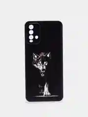 Серый меланж силиконовый чехол на Xiaomi Redmi 9T / Редми 9Т прозрачный, с рисунком, защита камеры