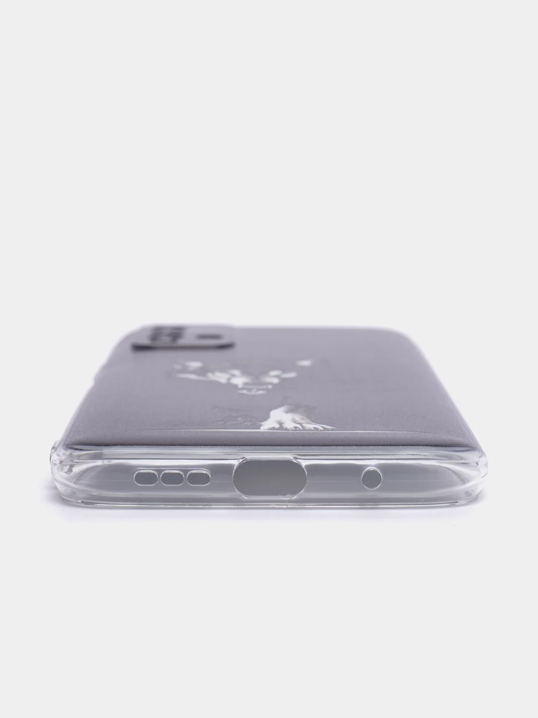 Серый меланж силиконовый чехол на Xiaomi Redmi 9T / Редми 9Т прозрачный, с рисунком, защита камеры