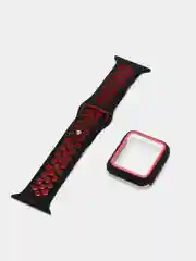 Красный ремешок, бампер и стекло Apple Watch Classic 38 40 42 44 mm Series 1, 2, 3, 4, 5, 6, SE