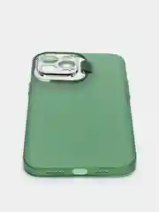Зеленый чехол iPhone 12 Pro Max пластиковый матовый ультратонкий  с защитой камеры