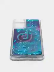 Темно-синий чехол Samsung Galaxy A72 (Самсунг Галакси А72) переливающийся жидкий с блестками