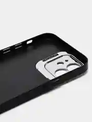 Черный чехол для iPhone 12 пластиковый матовый ультратонкий с защитой камеры