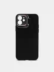 Черный чехол для iPhone 12 пластиковый матовый ультратонкий с защитой камеры