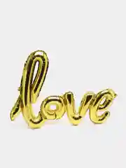 Желтый воздушный новогодний шар с надписью Love