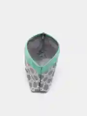 Косметичка полиэстер/ПВХ серо-мятная 21*7*15см
