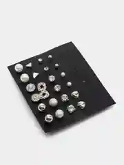 Серебряный сережки женские. Набор сережек-гвоздиков 6,9,12 пар