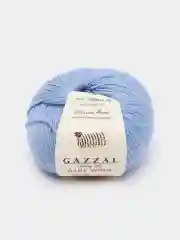 Голубой пряжа Gazzal Baby Wool 20%Кашемир 40%Мериносовая шерсть 40%Акрил 50г 175м Газзал беби вул