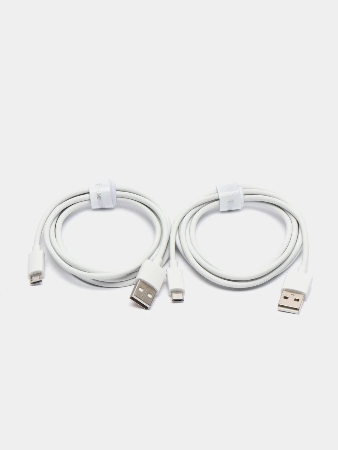 Белый кабель Baseus Simple (2шт USB/Micro-USB, Type-C, Lightning, 5A, 40W для iPhone и Android)