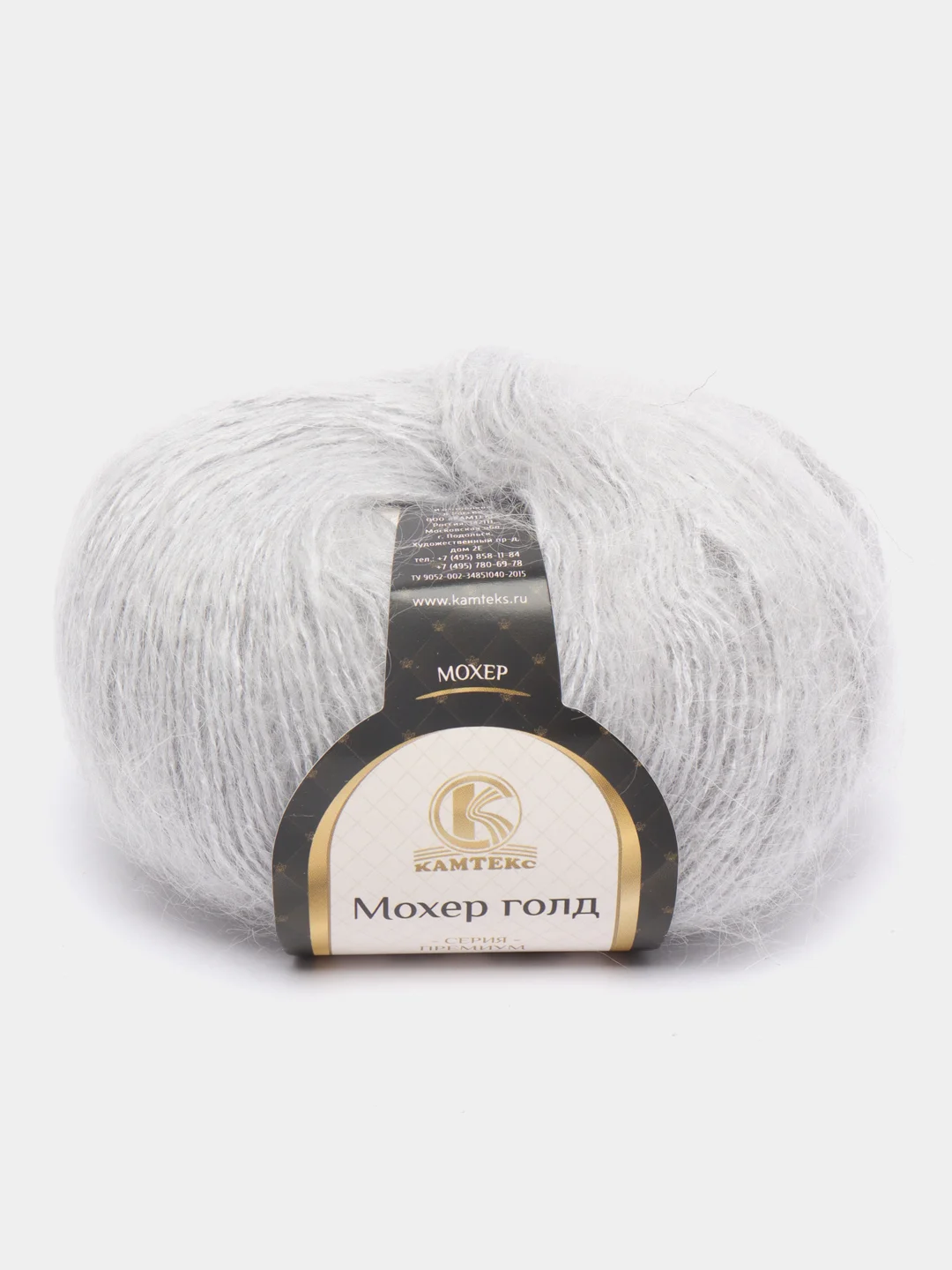 Серебряный пряжа Камтекс "Мохер Голд", 250 м, 50 г