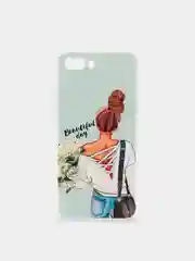 Тёмно-серый силиконовый чехол на Honor 10 / Хонор 10 прозрачный, с рисунком, защита камеры