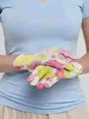 Желтый перчатки рабочие, прорезиненные, женские