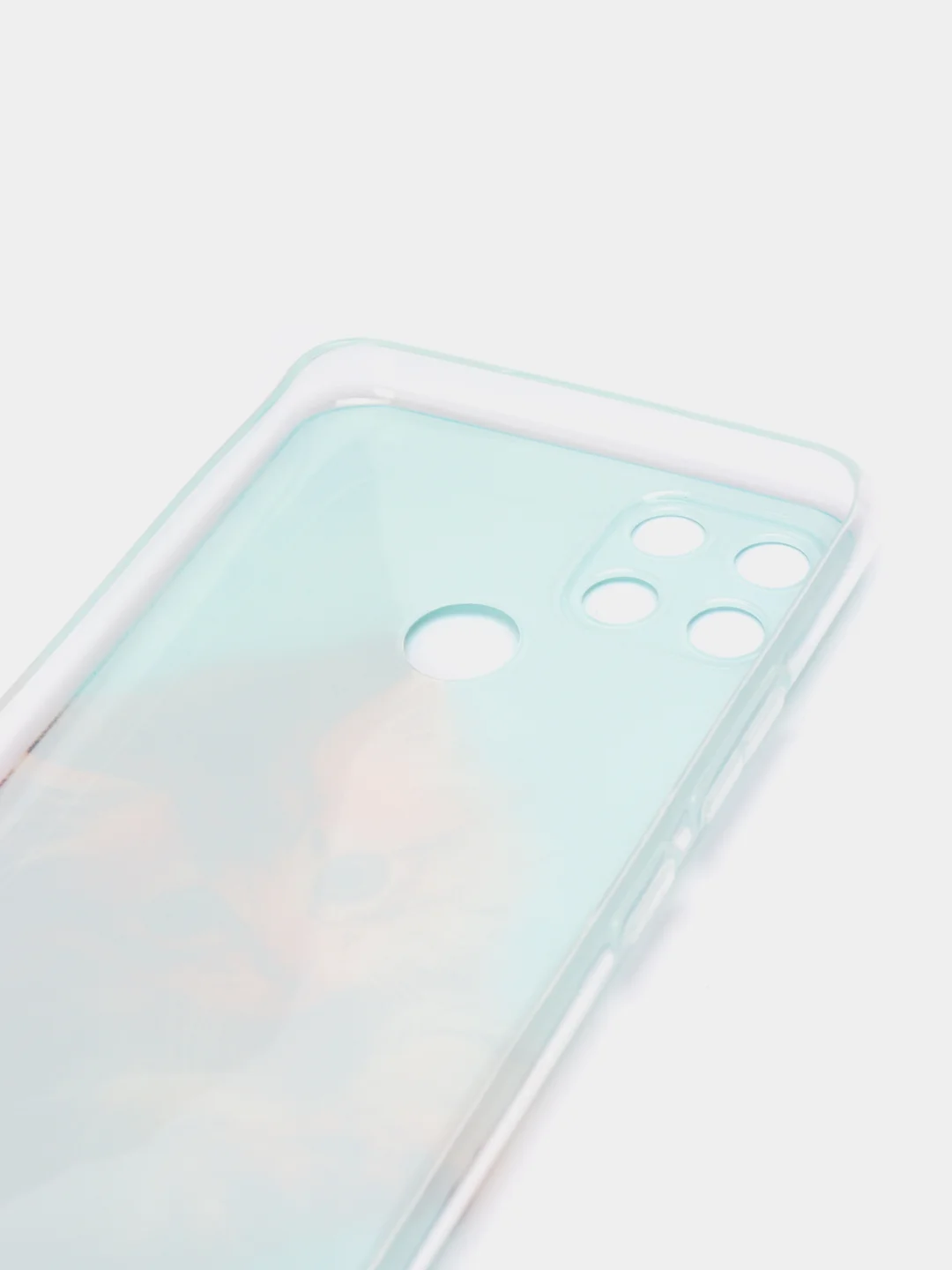Светло-коричневый силиконовый чехол на Oppo Realme C25/C25s / Оппо Реалми С25/C25s прозрачный, с рисунком