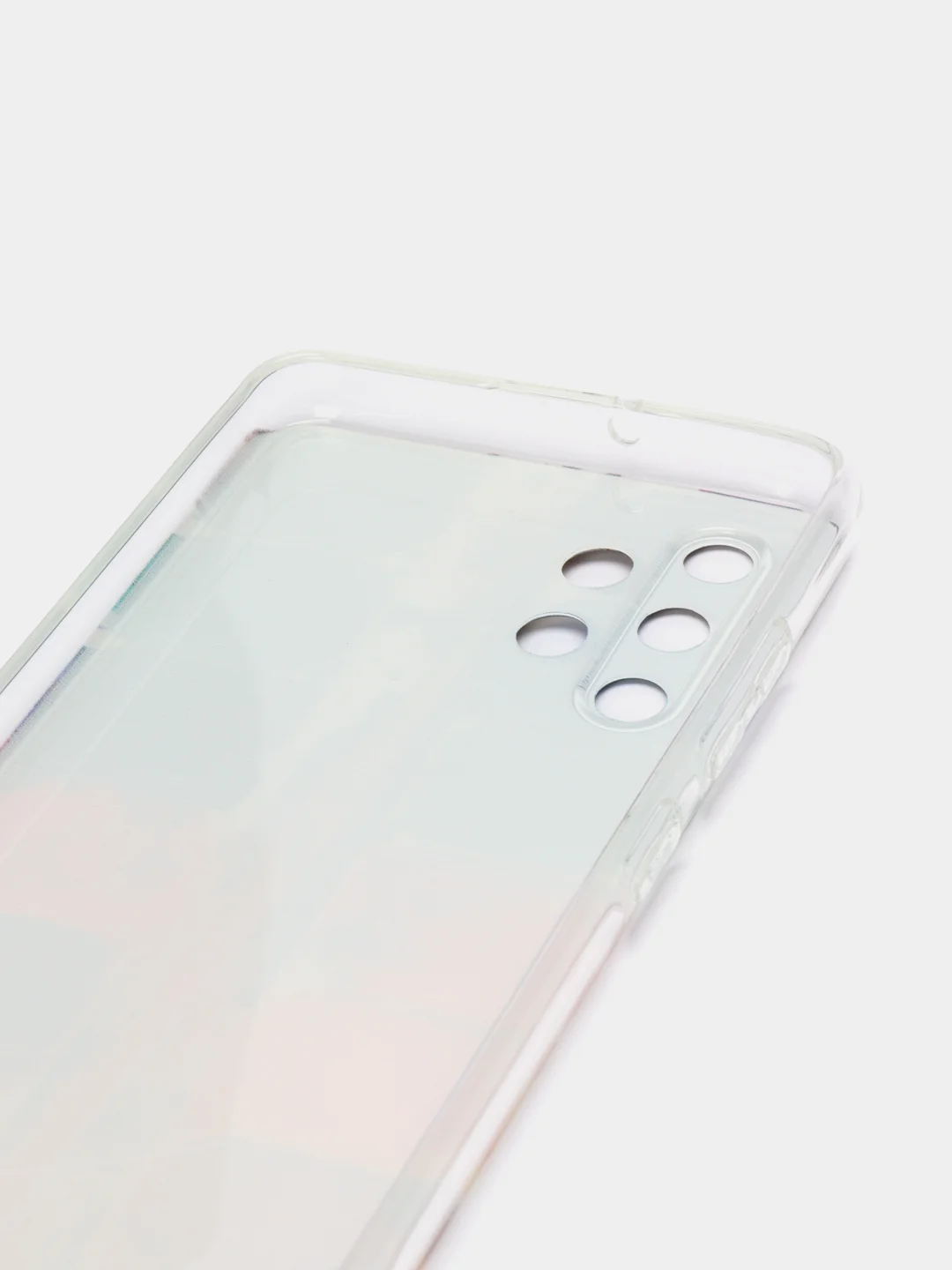 Бордовый силиконовый чехол на Samsung Galaxy A32 / Самсунг А32 прозрачный с рисунком, защита камеры