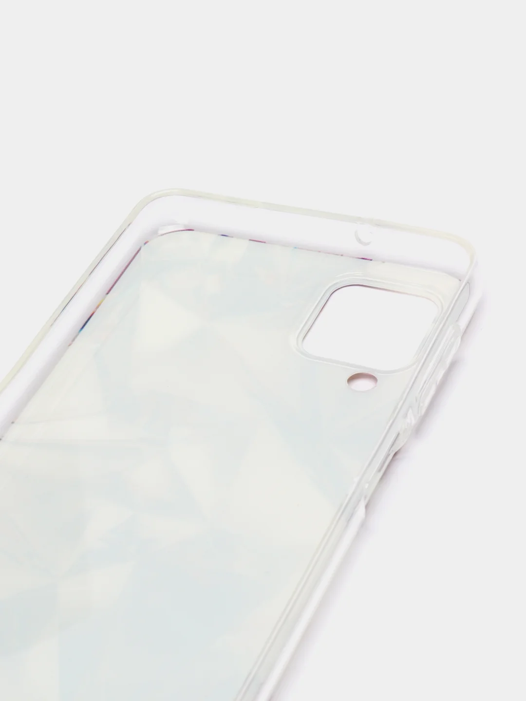 Серый металлик чехол на Samsung Galaxy A12/M12 / Самсунг А12/М12 прозрачный, с рисунком, защита камеры