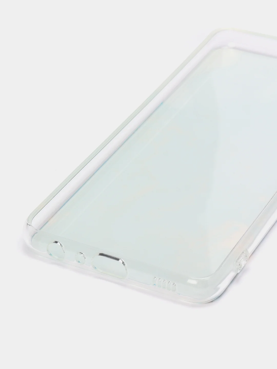 Светло-синий силиконовый чехол на Samsung Galaxy A32 / Самсунг А32 прозрачный с рисунком, защита камеры