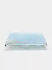 Светло-синий силиконовый чехол на Samsung Galaxy A32 / Самсунг А32 прозрачный с рисунком, защита камеры