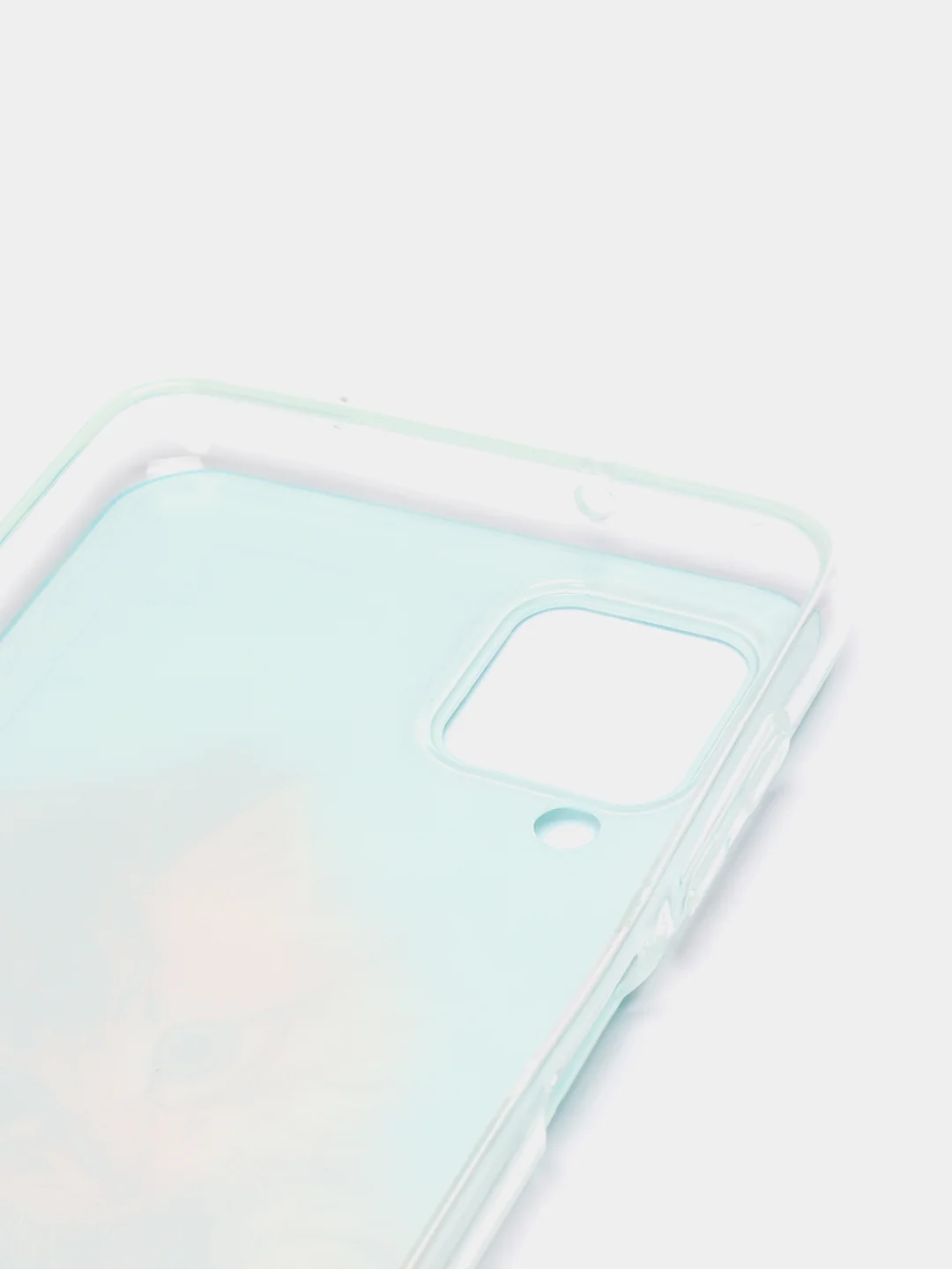 Светло-коричневый чехол на Samsung Galaxy A12/M12 / Самсунг А12/М12 прозрачный, с рисунком, защита камеры