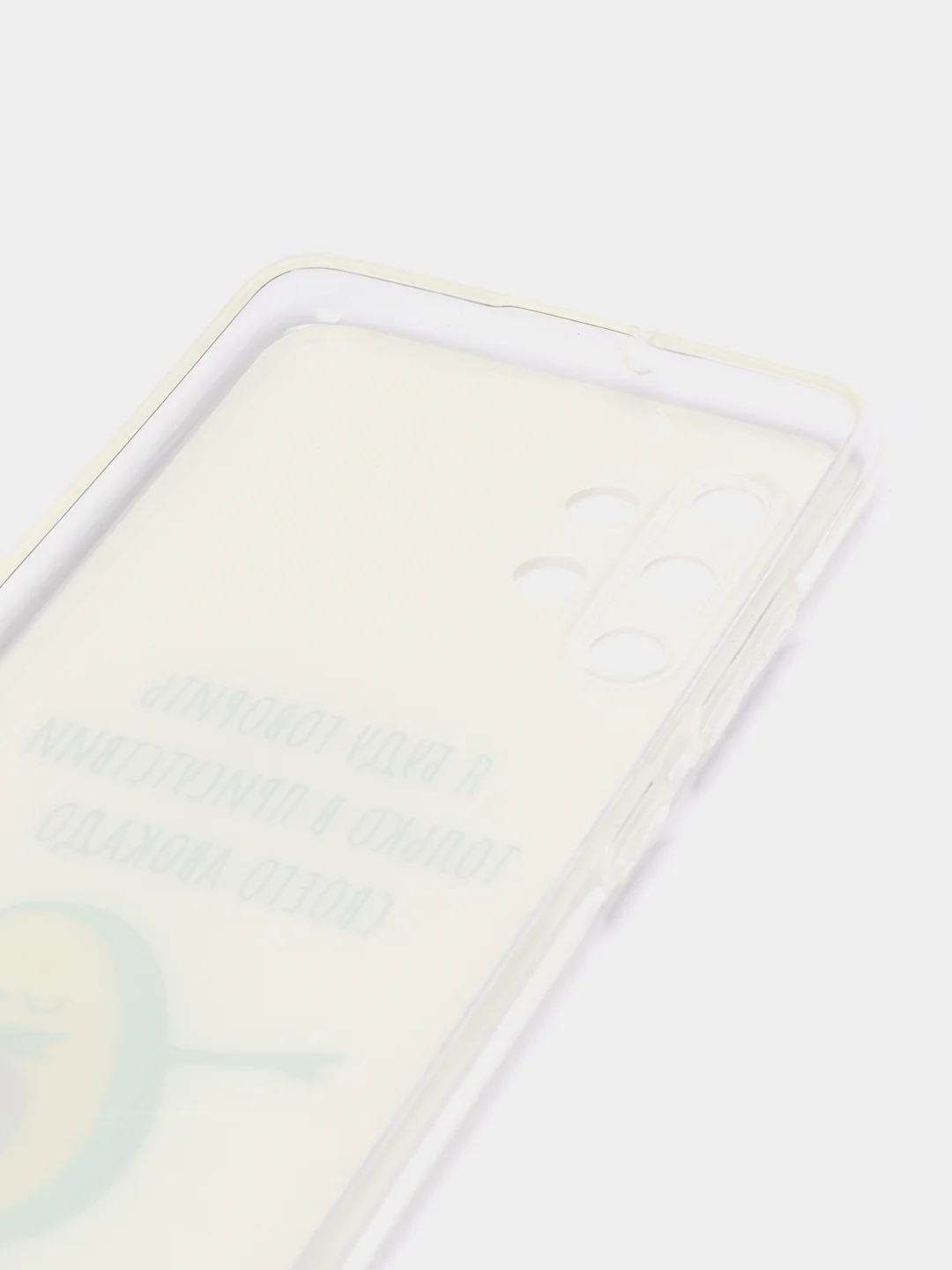 Белый силиконовый чехол на Samsung Galaxy A32 / Самсунг А32 прозрачный с рисунком, защита камеры