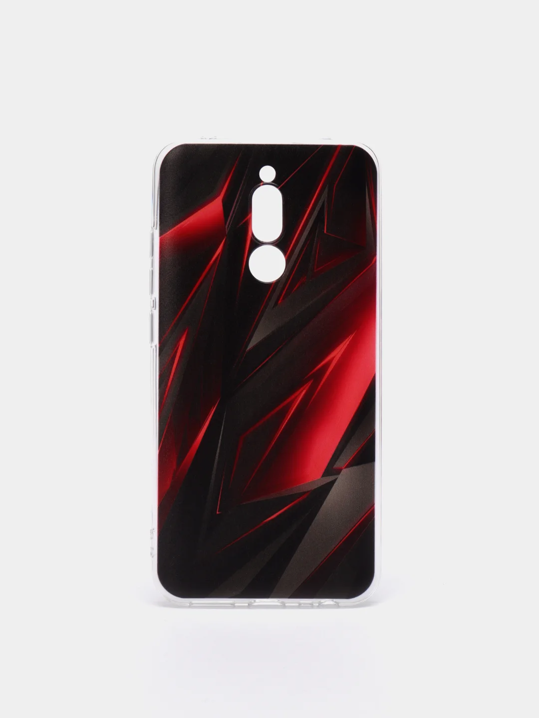 Красный силиконовый чехол на Xiaomi Redmi 8 / Сяоми Редми 8 прозрачный, с рисунком, защита камеры