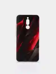 Красный силиконовый чехол на Xiaomi Redmi 8 / Сяоми Редми 8 прозрачный, с рисунком, защита камеры