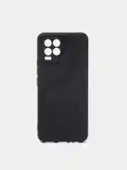 Черный чехол для Realme 8 силиконовый матовый однотонный