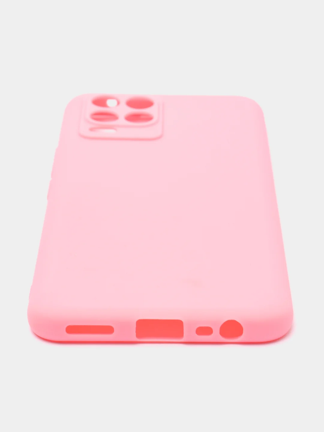 Розовый чехол для Realme 8 силиконовый матовый однотонный