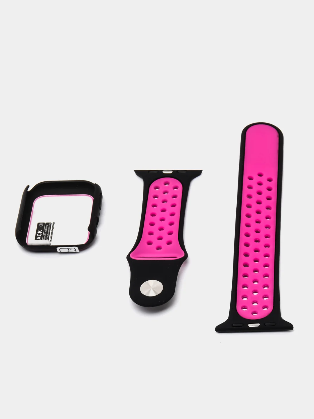 Фуксия ремешок, бампер и стекло Apple Watch Classic 38 40 42 44 mm Series 1, 2, 3, 4, 5, 6, SE