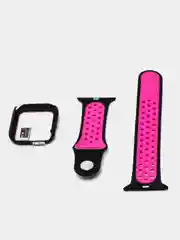 Фуксия ремешок, бампер и стекло Apple Watch Classic 38 40 42 44 mm Series 1, 2, 3, 4, 5, 6, SE