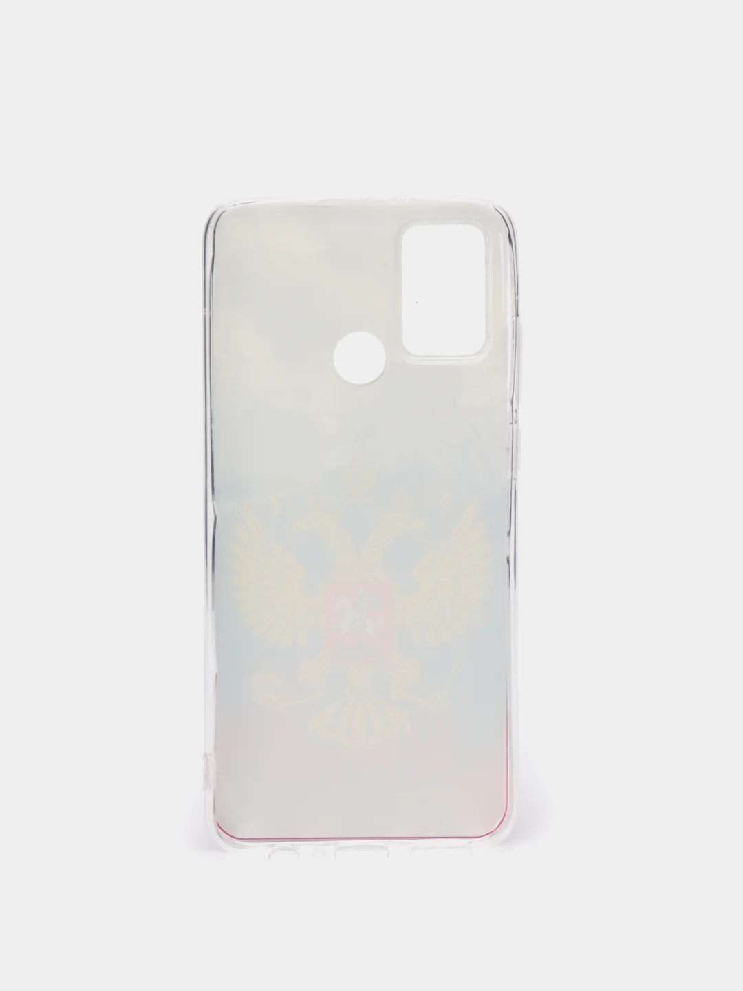 Синий силиконовый чехол на Honor 9A / Хонор 9А прозрачный, с рисунком, защита камеры