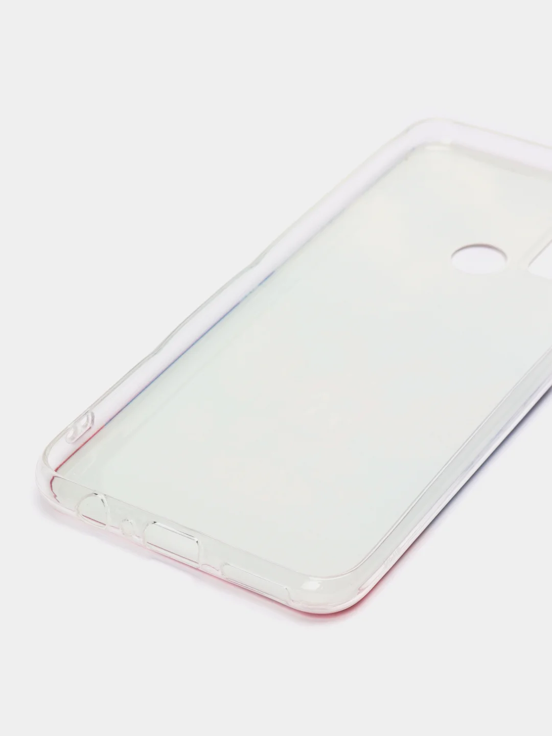 Синий силиконовый чехол на Honor 9A / Хонор 9А прозрачный, с рисунком, защита камеры
