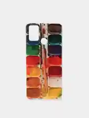 Бордовый силиконовый чехол на Honor 9A / Хонор 9А прозрачный, с рисунком, защита камеры