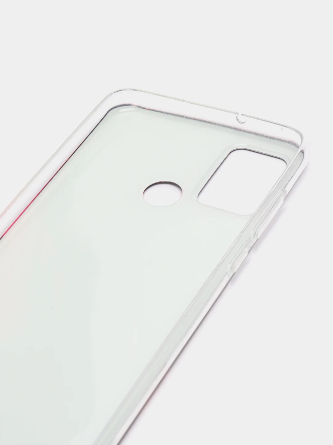Красный силиконовый чехол на Honor 9A / Хонор 9А прозрачный, с рисунком, защита камеры