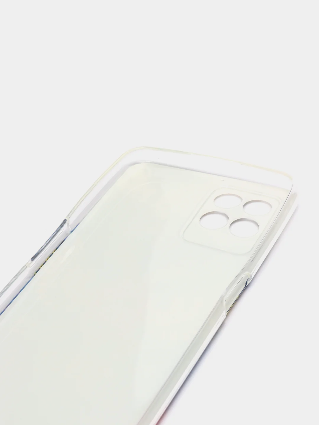 Синий силиконовый чехол на Realme 8i / Реалми 8i прозрачный, с рисунком, защита камеры