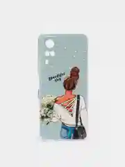 Тёмно-серый силиконовый чехол на Vivo Y31/Y53s 4G / Виво Y31 прозрачный, с рисунком, защита камеры